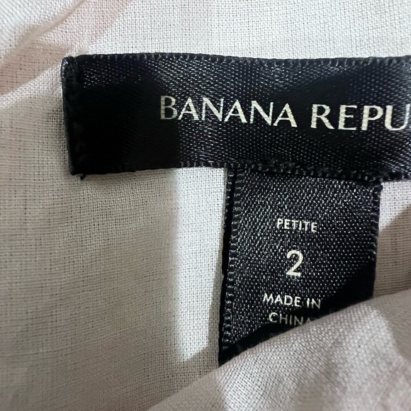 Banana Republic 100% Linen One Shoulder Zebra Brown Cream Mini Dress Size 2P - Picture 5 of 12